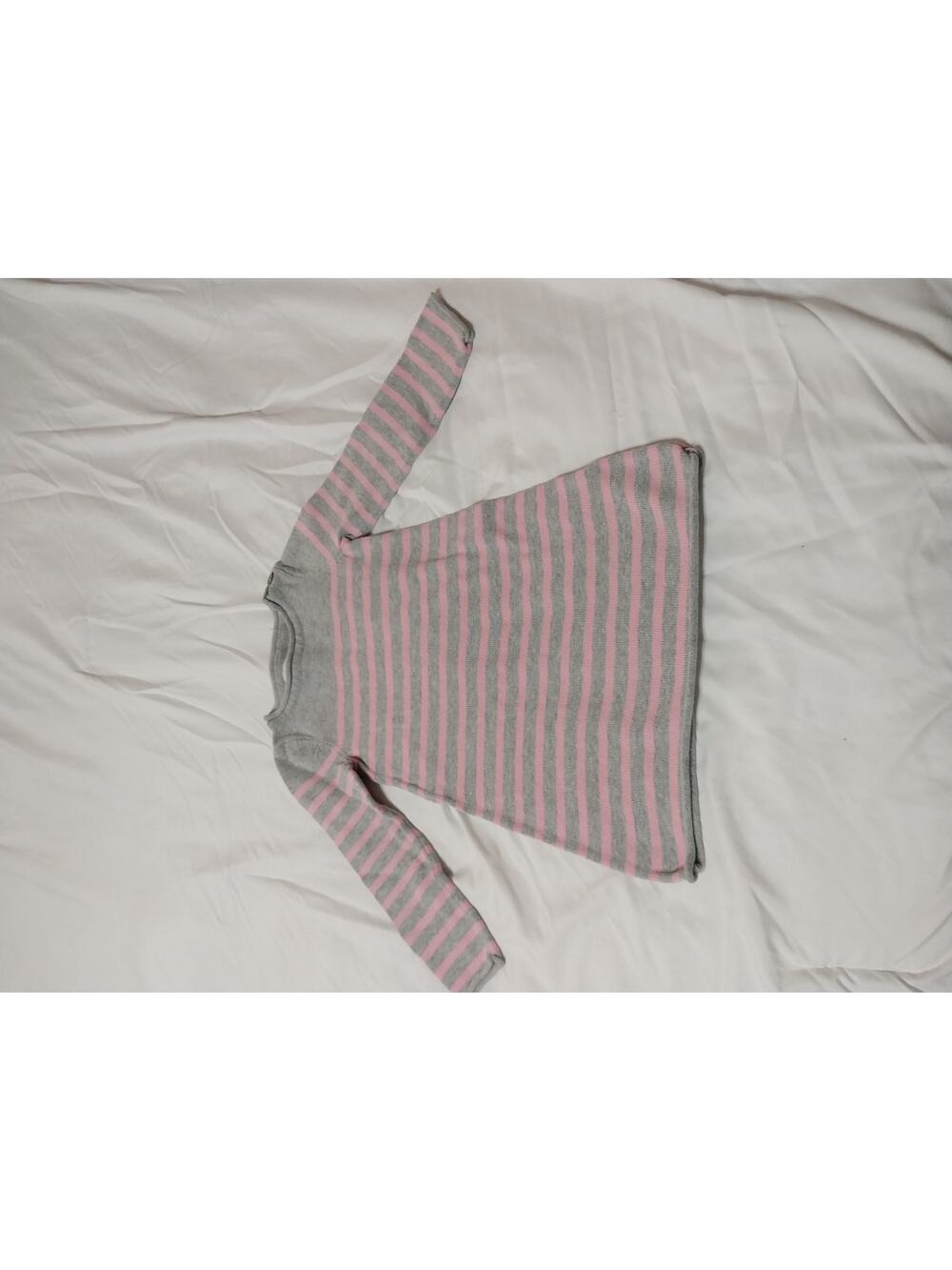 L.O.G.G Pink/gray Striped Sweater Dress Long Sleeved 2-4T